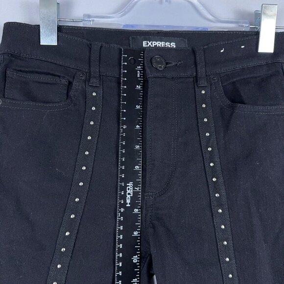 Express Skinny Jeans Womens Size 6 Petite High Rise Stretch Ankle Legging Black - Picture 4 of 13